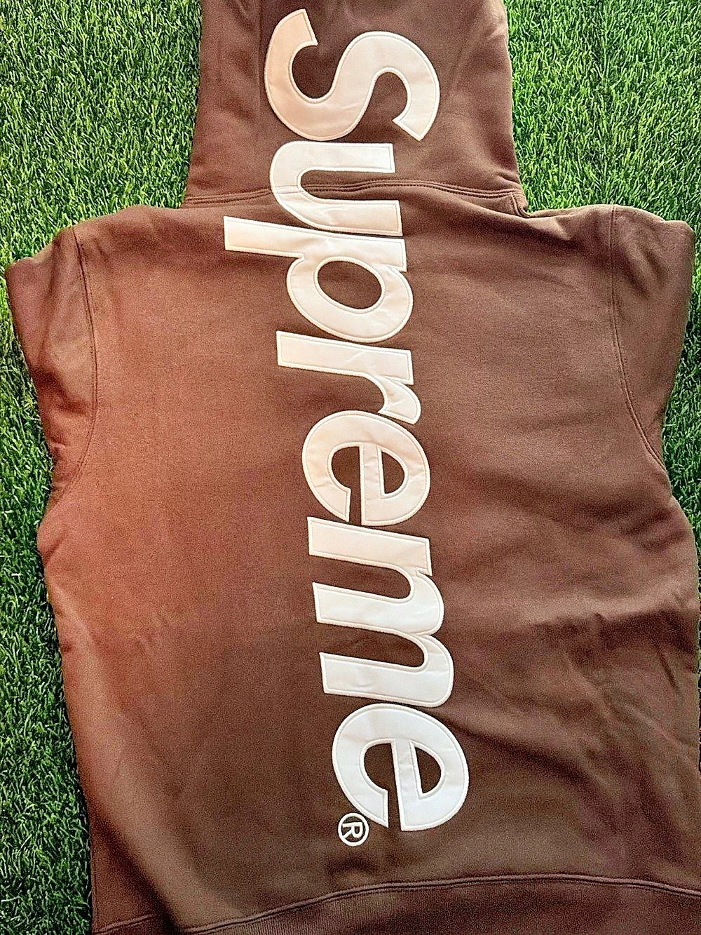 Supreme Logo Hoodie Brown Small